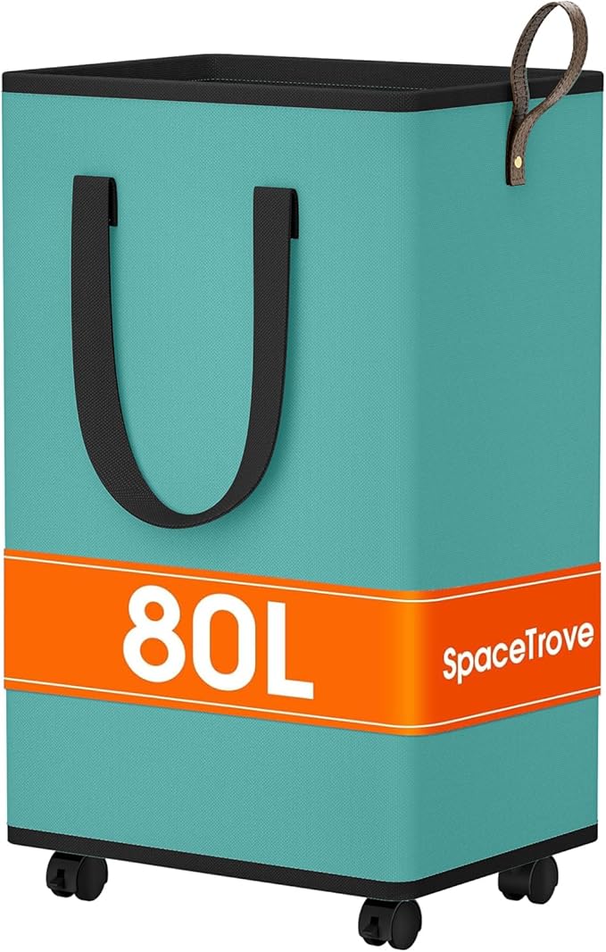 SpaceTrove Laundry Basket with Wheels, Collapsible Laundry Baskets, Laundry by Unknown
