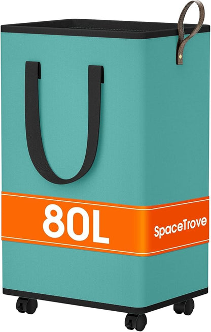 SpaceTrove Laundry Basket with Wheels, Collapsible Laundry Baskets, Laundry by Unknown