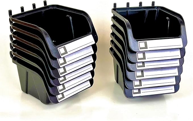 WallPeg 12 Black PEGBOARD Bins by Wallpeg%E2%80%93PegboardAccessories