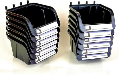 WallPeg 12 Black PEGBOARD Bins by Wallpeg%E2%80%93PegboardAccessories