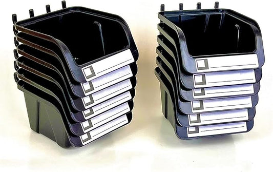 WallPeg 12 Black PEGBOARD Bins by Wallpeg%E2%80%93PegboardAccessories