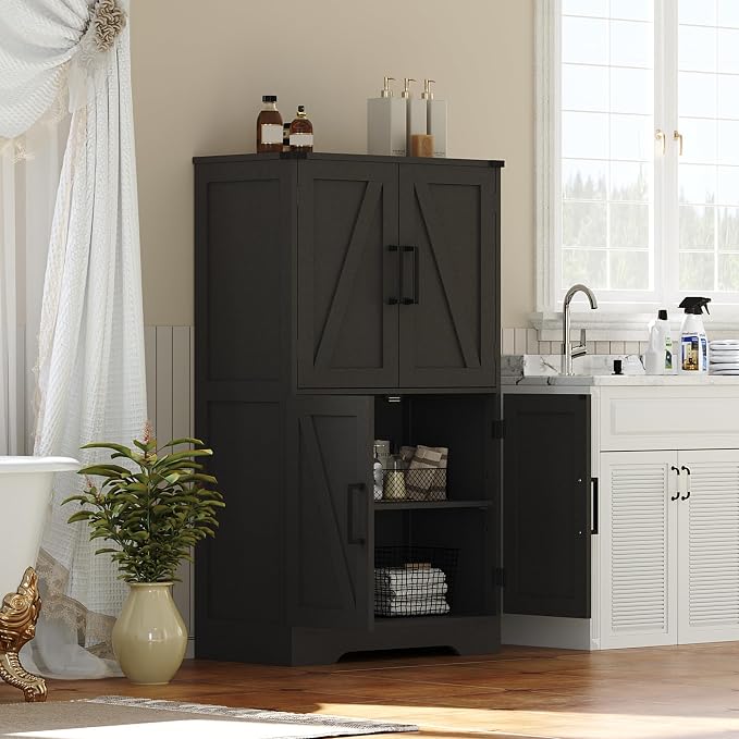 Treocho Farmhouse Bathroom Floor Cabinet - Image 8