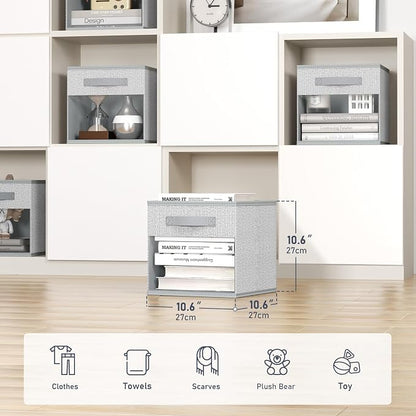 DIMJ Collapsible Storage Cubes, 8 Packs Cube Storage Bins - Image 2