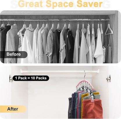 Metal Yoga Pants Hangers 1 Pack w/10 Clips Holds 10 Leggings, Space Saving - Image 2