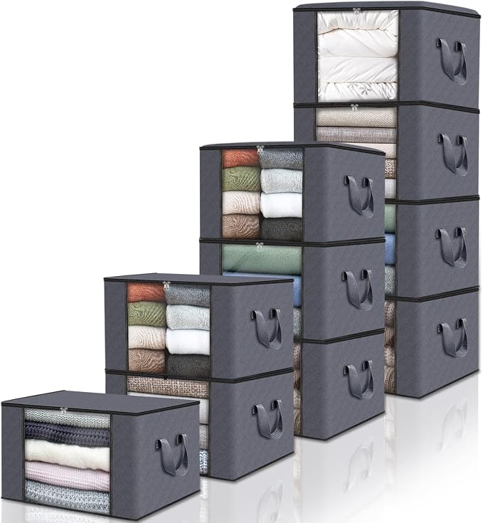 Fab totes Storage Bags, Clothes Blanket Storage Bins Foldable Closet Organizers by Fabtotes