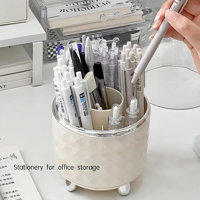 360° Rotating Makeup Organizer, Spinning Cosmetic Storage Tower - Image 2