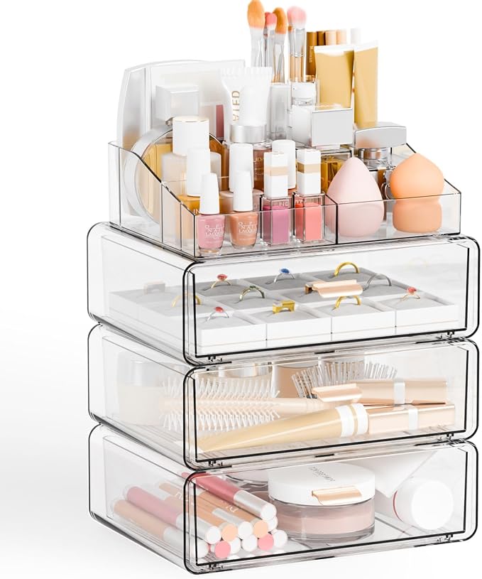 Yieach Clear Acrylic Makeup Organizers Countertop by Yieach