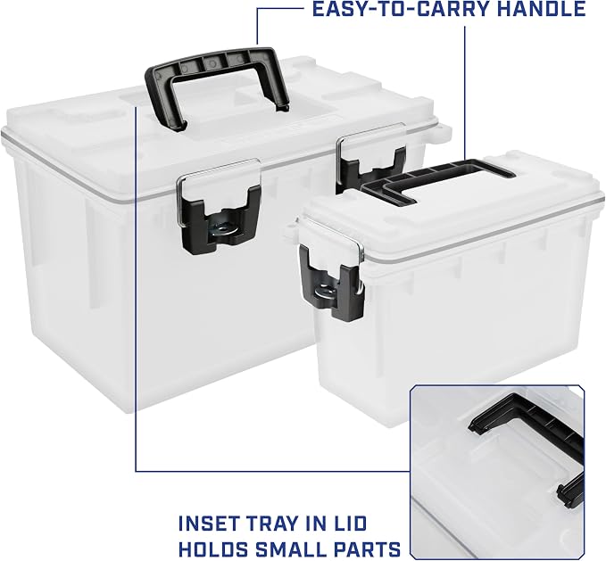 Sheffield Ammo Box Made in USA, Stackable Lockable Ammo Storage Box, Frost | XL - Image 8