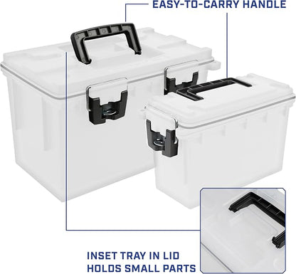 Sheffield Ammo Box Made in USA, Stackable Lockable Ammo Storage Box, Frost | XL - Image 8