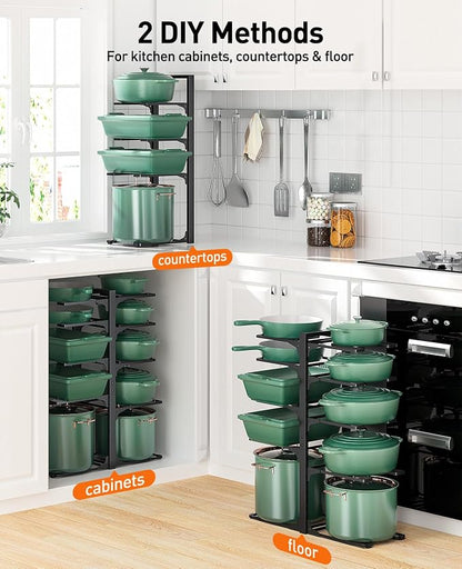 ORDORA Pots and Pans Organizer under Cabinet 23.62" Height, 10-Tier Kitchen - Image 4