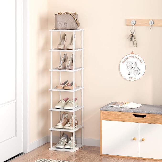 Bamboo Free Standing Shoe Rack Shelf Multi Tier Tall Wooden Stackable Shoes by MHXWSXPN