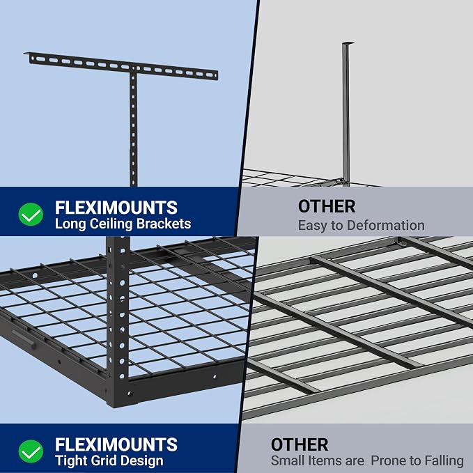 FLEXIMOUNTS 2x3 Overhead Garage Storage Rack, Adjustable Organization System - Image 3