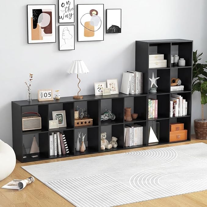 POWERSTONE 6 Cube Storage Organizer Set of 2, 3 Tier Cubby Bookshelf - Image 8