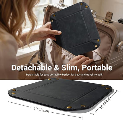 CoBak Leather Valet Tray, Premium PU Leather Catch-All Tray - Image 6