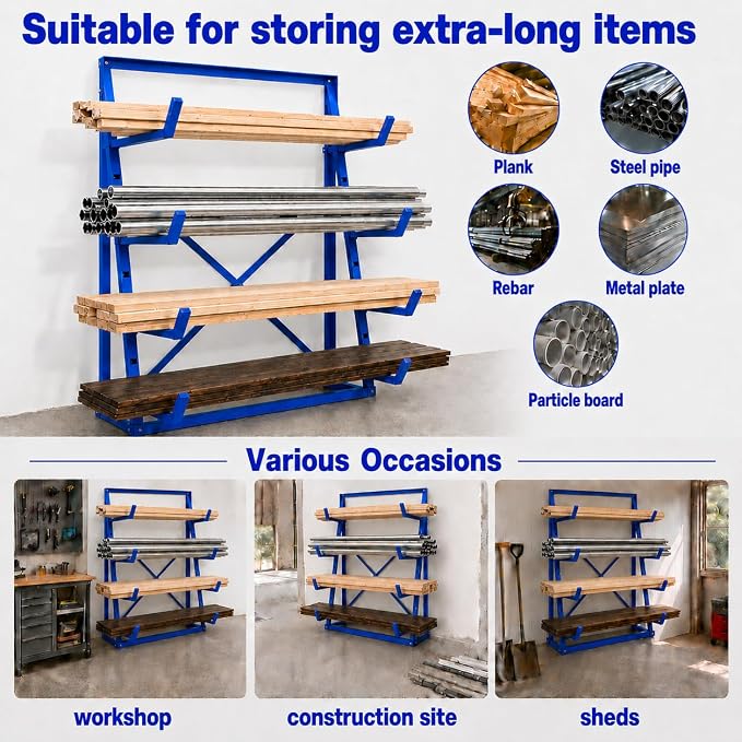 4500lbs Lumber Storage Rack 4 Tier Adjustable Pipe Rack | Alloy Steel - Image 9