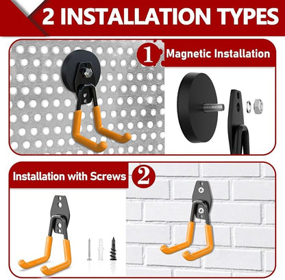 3-H Heavy Duty Magnet Garage Hooks 2 Pack, Large Strong Magnetic Hooks - Image 4