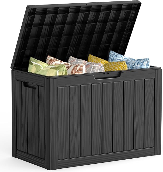 Mars Villa 45 Gallon Outdoor Storage Box, Resin Deck Box Waterproof, Storage by MarsVilla