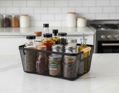 2-Pack Metal Mesh Basket, Medium Wire Storage Organizer - Image 4
