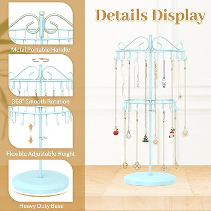 MODOWEY Rotating Necklace Holder Organizer Display Stand - Image 4