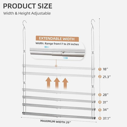 STORAGE MANIAC Hanging Closet Rod, Adjustable Width and Height Closet Hanging - Image 2