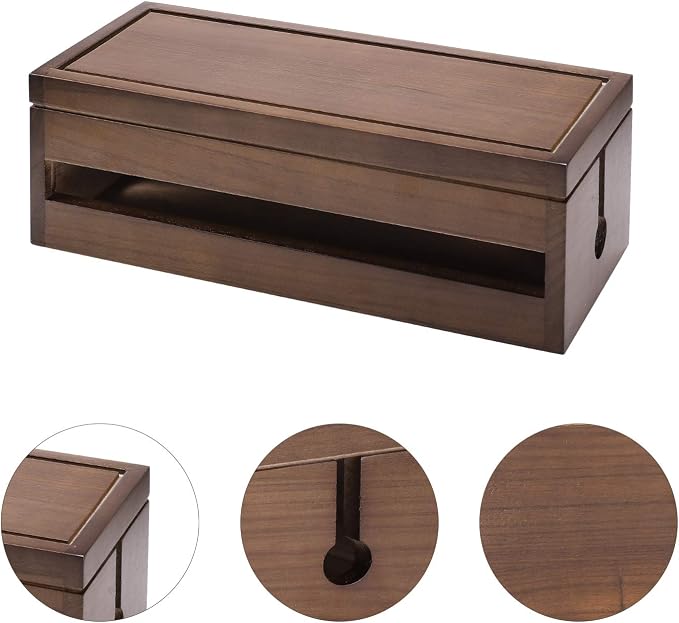 Changsuo Cable Management Box Wooden Cord Organizer Box - Image 4