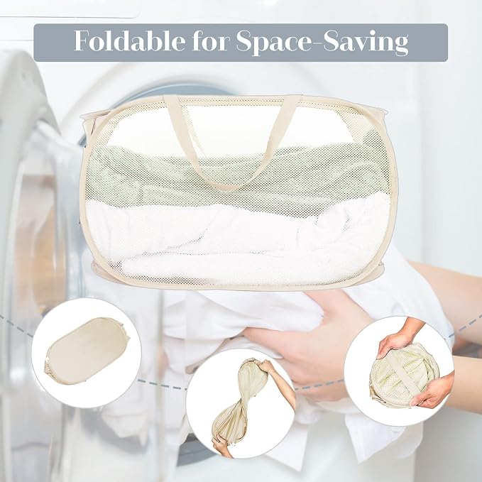 4 Pack Collapsible Laundry Baskets, Foldable Laundry Basket - Image 6