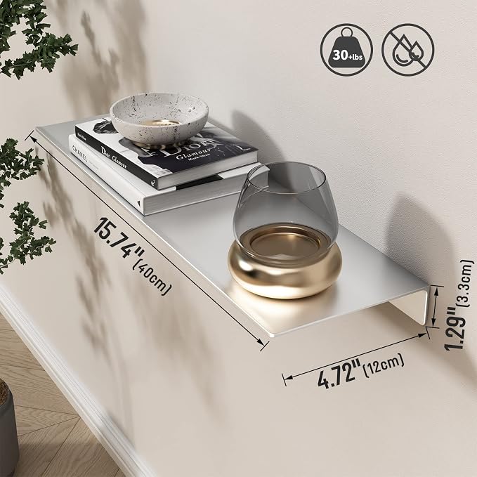 Danpoo 16 inch Floating Shelf for Wall Organizer & Storage, Display Shelf - Image 3