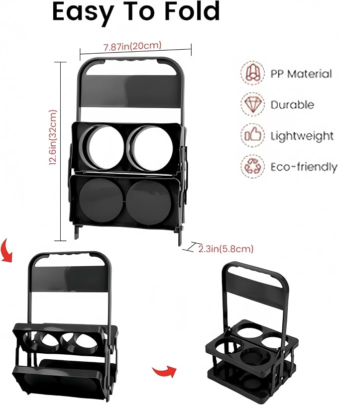 Foldable Beer Carrier 2/4/6 Pack, Heavy-Duty Plastic Drink Caddy, Portable - Image 6