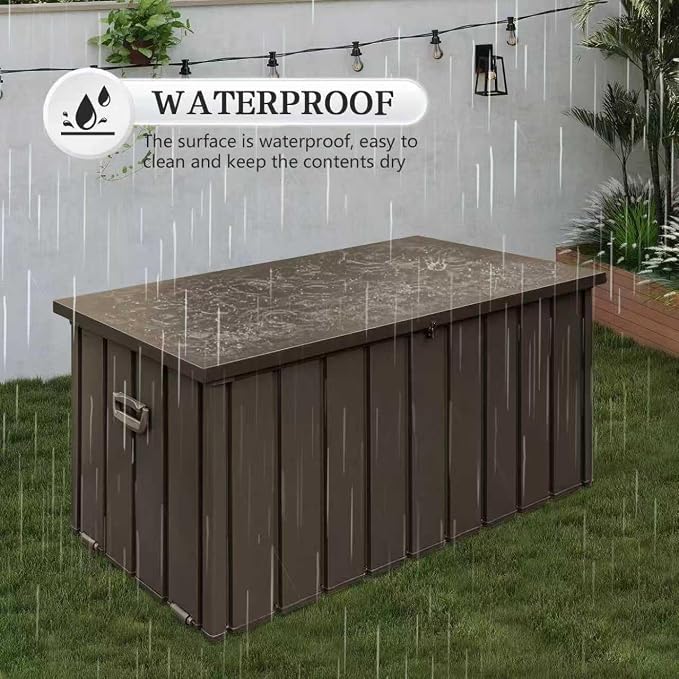 Domi 150 Gallon Metal Deck Box Waterproof, Outdoor Storage Box - Image 8