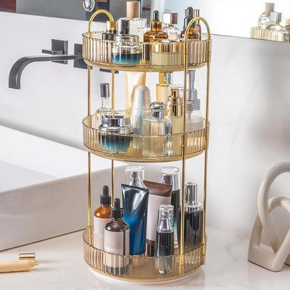 360 Rotating Makeup Organizer, 3 Tier Countertop Storage, Fits Cosmetics by INVSSENEORGANIZERS