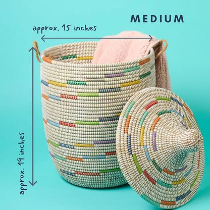Tall Large Decorative Wicker Storage Basket - Image 9