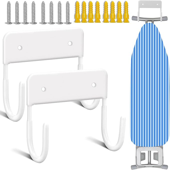 2 Pack Ironing Board Wall Mount Ironing Board Hanger Wall Mount by RIUOTA