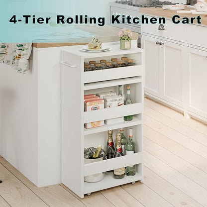 MARTY Rolling Storage Cart 7.9" W, 4-Tier Kitchen Cart - Image 5