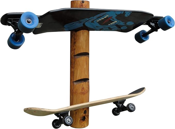 4-Place Longboards/Skateboard Log Rack, Vertical Snowboard Wall Mount, Indoor - Image 3