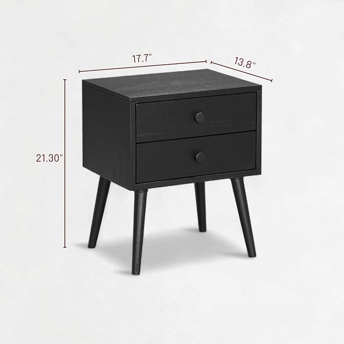 NTC Lux Nightstand with 2 Drawers, Featuring Adaptable Design, 150 lbs Load - Image 2