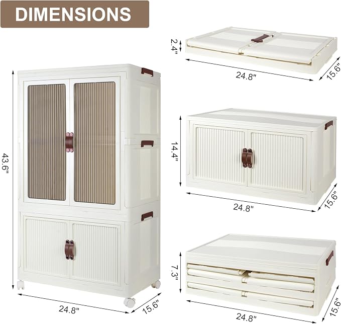 FozsKeylf Stackable Closet Storage Bins, Collapsible Clothes Organizers - Image 3