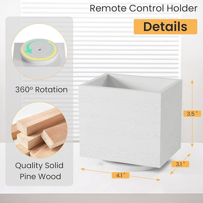 360° Rotating Remote Control Holder, Wooden TV Controller Holder, Remote Holder - Image 2