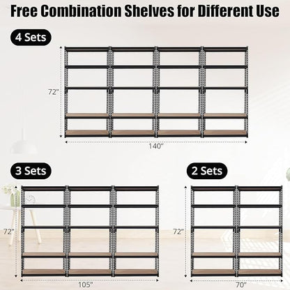 Storage Shelving Unit, 5-Tier Adjustable Metal Storage Shelves - Image 2
