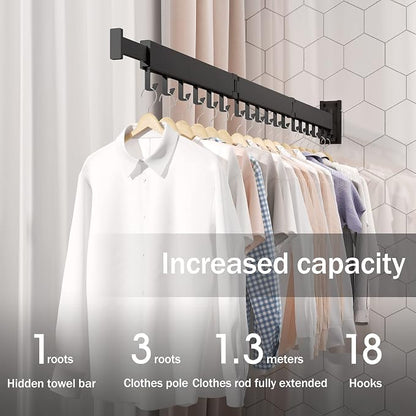 Clothes Drying Rack Wall Mounted, Drying Rack Clothing, Laundry Drying Rack - Image 7