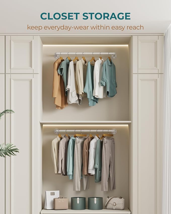 OROPY Industrial Pipe Clothes Rack Wall Mounted Set of 2, 38.4 inches Heavy - Image 8