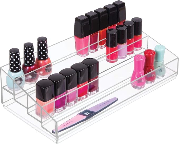 iDesign Tiered Cosmetics & Nail Polish Organizer, The Clarity Collection – - Image 3