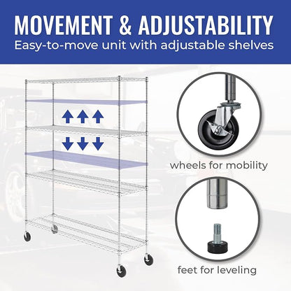 SafeRacks - NSF Certified Storage Shelves, Heavy Duty Steel Wire Unit - Image 5