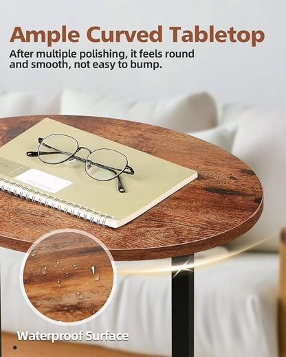 Eufrozy Small Side Table for Small Spaces, 24 inch Wooden Round End Table - Image 6