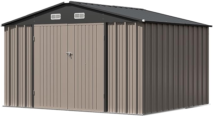 Patiowell 10x8 FT Outdoor Storage Shed, Large Metal Tool Garden Sheds - Image 6