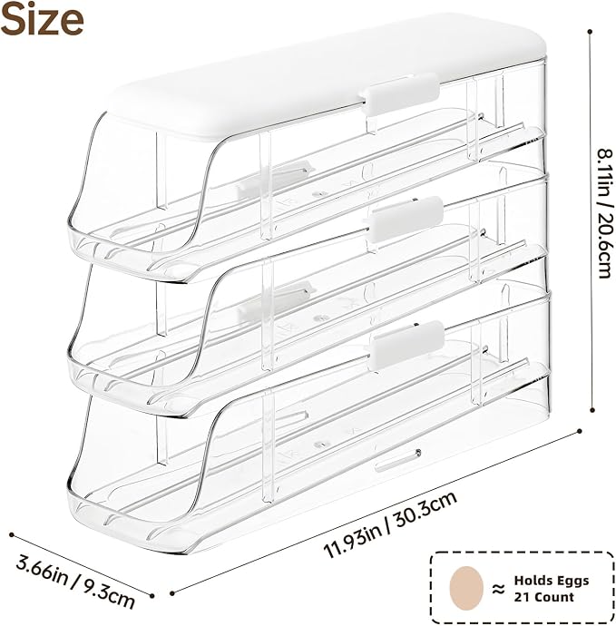 PAVSTINE 3-Tier Auto Rolling Egg Holder - Image 2