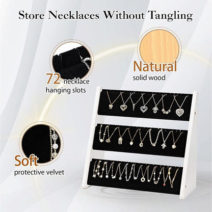 Necklace Organizer, 3-Tier Necklace Holder Jewelry Organizer Stand - Image 3