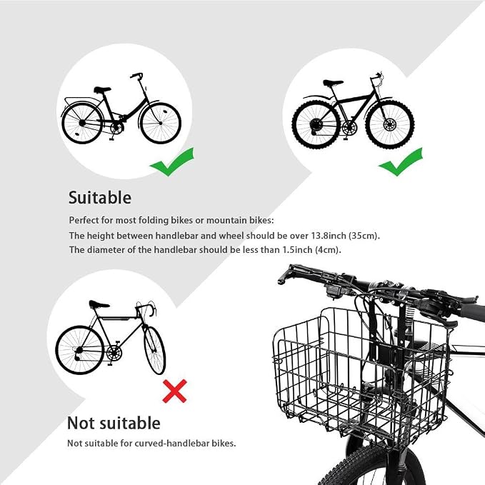 HOMEE Folding Rear Bike Basket Wire Mesh Fold-Up Detachable Front Bag Rear | - Image 6
