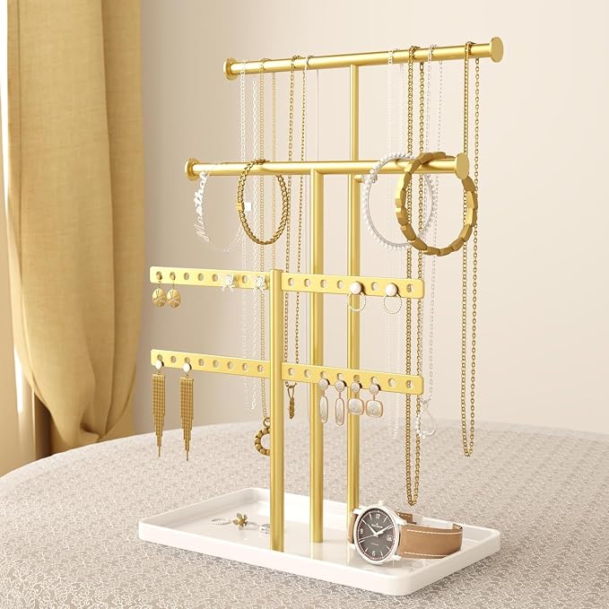3 Tier Jewelry Holder Organizer, Necklace Display Stand, Height Adjustable by Unknown
