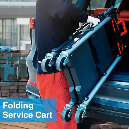 Folding Service Cart, Rolling Utility Cart, 330 LBS Collapsible Service Cart - Image 3