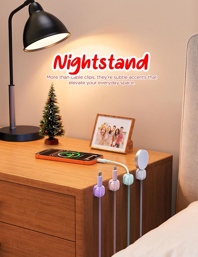 8Pack Cord Organizer, Cable Clips Clasp Cord Holder - Image 4